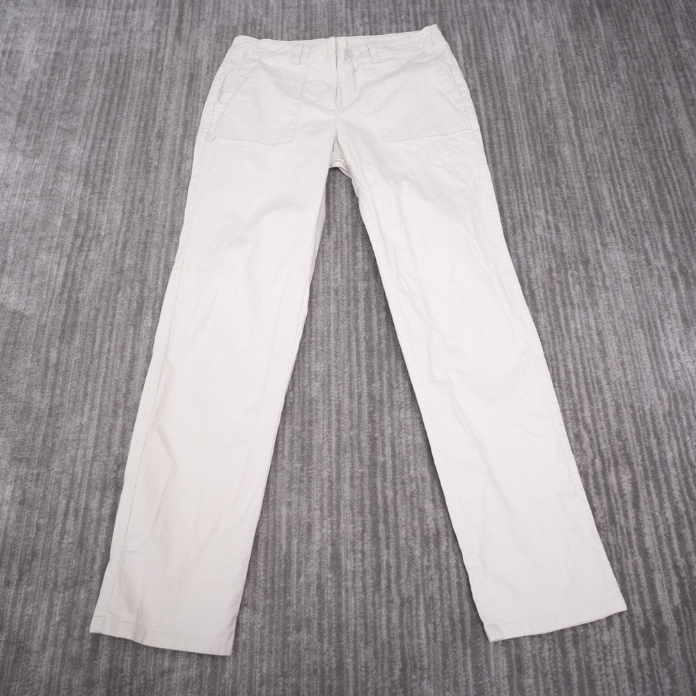 J. Jill Pants Womens 8 Beige Excellent Cotton Linen Blend Straight Leg Chino